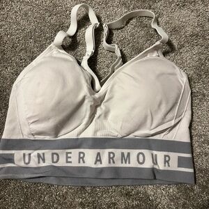 Under Armour Women's White and Gray Sports Bra